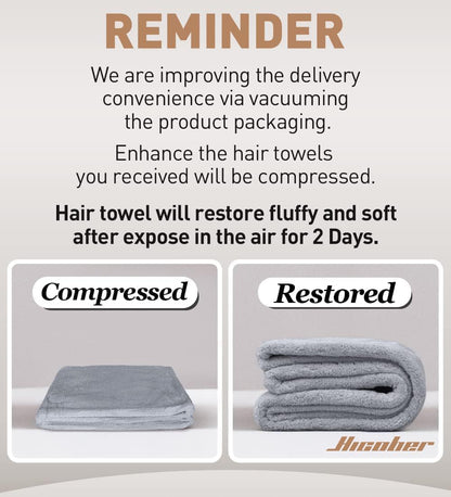 Microfiber Hair Towel Wrap for Women, Blue Grey Pink, 3-Pack