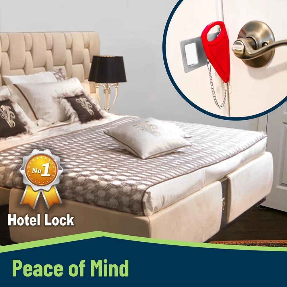 Portable Door Lock Hotel Door Locks for Travelers Anti-Theft Self-Defense Accommodation Door Stopper for Apartment Security